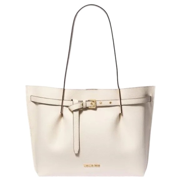 NWT Michael Kors Light Cream Emilia Tote & Jet Set Travel Phone Case - Picture 2 of 12